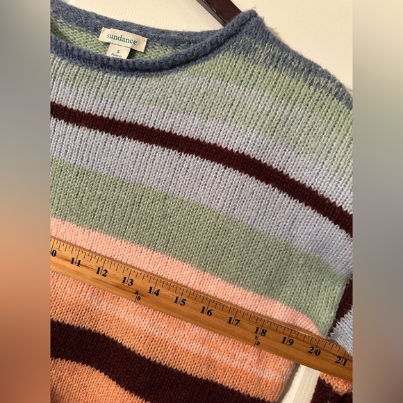 SUNDANCE Small Isabella Roll Neck Striped Wool Blend Pullover Sweater Warm Cozy - Picture 6 of 9